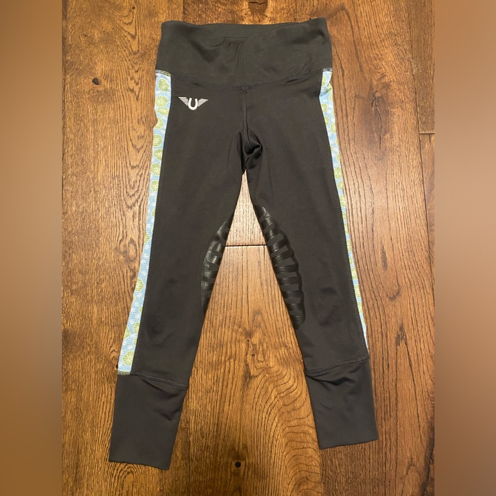TuffRider Girl’s Charcoal Riding Tights with Pockets